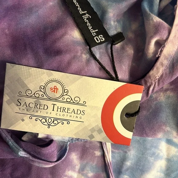 Sacred Threads Tye-Dye Poncho Blouse. 223120/4.  RD/RD - Picture 3 of 4